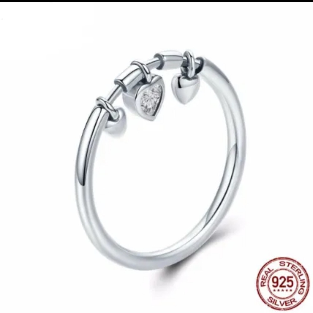 Sterling Silver Heart Charm Ring